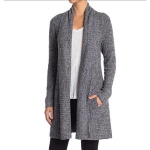 Barefoot Dreams Womens Montecito Cardigan Gray Sz Small style 494 with pockets